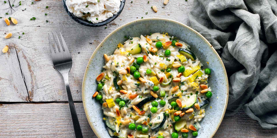 Cremiger Lauch-Ricotta-Erbsen-Orzo - Galbani