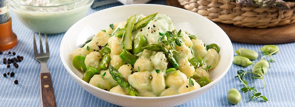 Gnocchi mit Spargel, Bohnen und Ricotta - Galbani